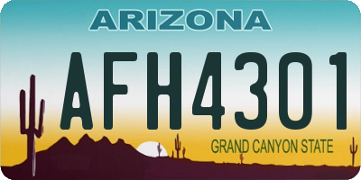 AZ license plate AFH4301