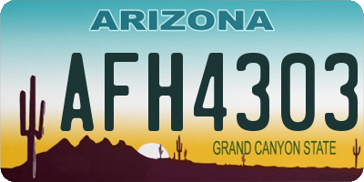 AZ license plate AFH4303
