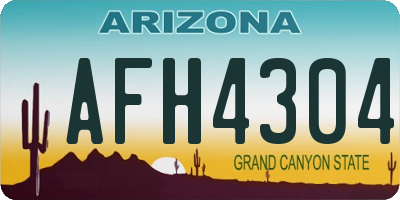 AZ license plate AFH4304