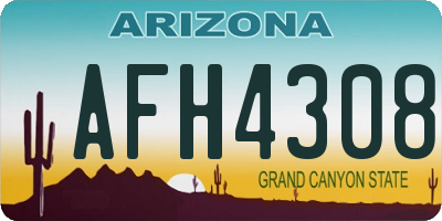 AZ license plate AFH4308