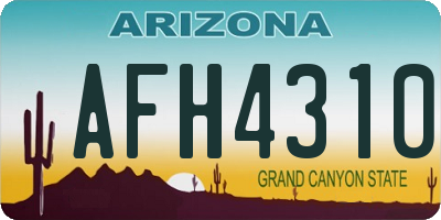 AZ license plate AFH4310