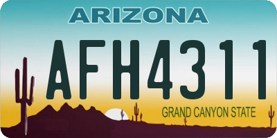 AZ license plate AFH4311