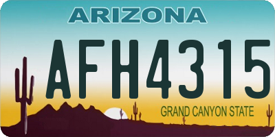 AZ license plate AFH4315
