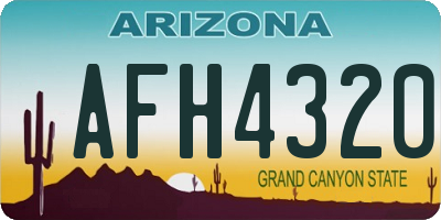 AZ license plate AFH4320