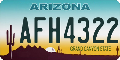 AZ license plate AFH4322