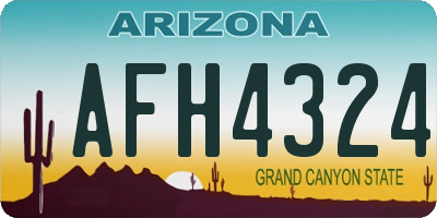 AZ license plate AFH4324