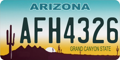 AZ license plate AFH4326
