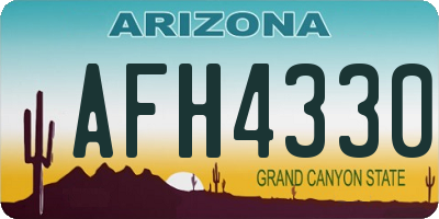 AZ license plate AFH4330