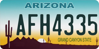 AZ license plate AFH4335
