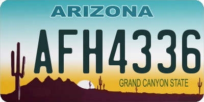 AZ license plate AFH4336