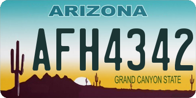AZ license plate AFH4342