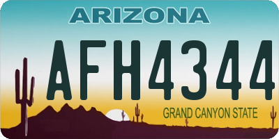 AZ license plate AFH4344