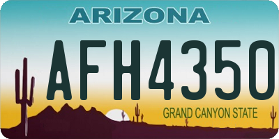 AZ license plate AFH4350