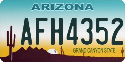 AZ license plate AFH4352