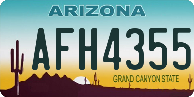 AZ license plate AFH4355