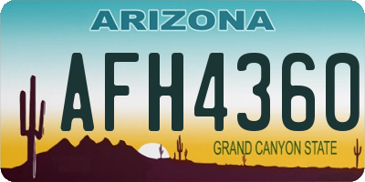 AZ license plate AFH4360
