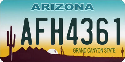 AZ license plate AFH4361