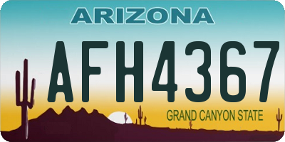 AZ license plate AFH4367