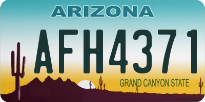 AZ license plate AFH4371