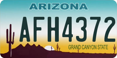 AZ license plate AFH4372