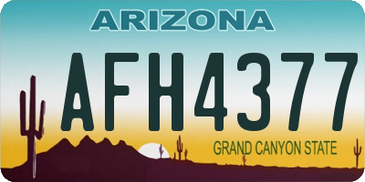 AZ license plate AFH4377