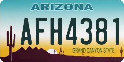 AZ license plate AFH4381