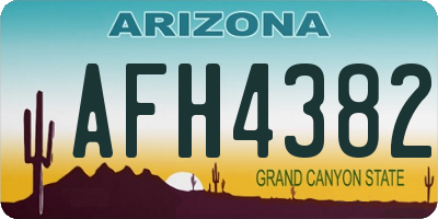AZ license plate AFH4382