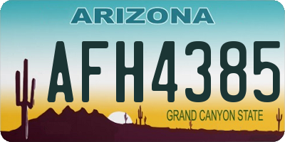 AZ license plate AFH4385
