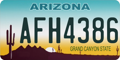 AZ license plate AFH4386