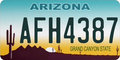 AZ license plate AFH4387