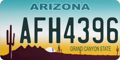 AZ license plate AFH4396