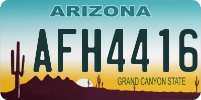 AZ license plate AFH4416