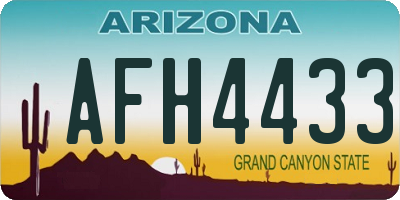 AZ license plate AFH4433