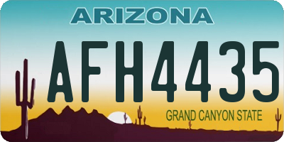 AZ license plate AFH4435