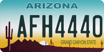 AZ license plate AFH4440