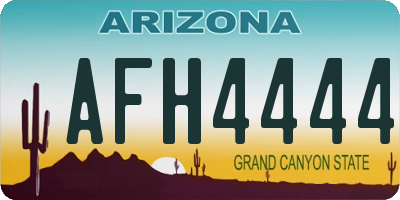 AZ license plate AFH4444