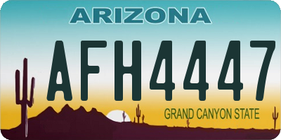 AZ license plate AFH4447