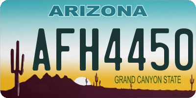 AZ license plate AFH4450