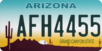 AZ license plate AFH4455