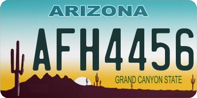 AZ license plate AFH4456