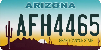 AZ license plate AFH4465