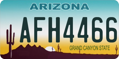 AZ license plate AFH4466