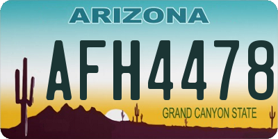 AZ license plate AFH4478