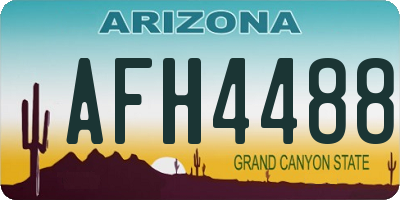 AZ license plate AFH4488