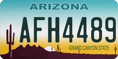 AZ license plate AFH4489