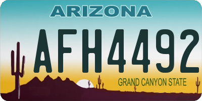 AZ license plate AFH4492