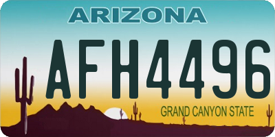 AZ license plate AFH4496