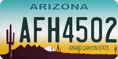 AZ license plate AFH4502