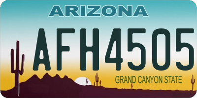AZ license plate AFH4505