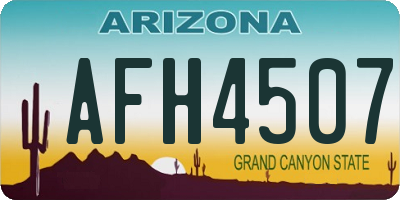 AZ license plate AFH4507